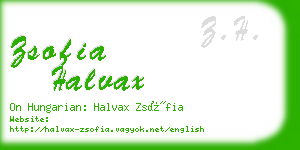 zsofia halvax business card